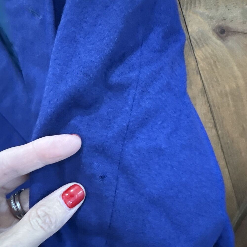 Versace Classic V2 Blue Cashmere Wool One Button Blazer Women’s Sz 50R Vintage - Picture 10 of 10
